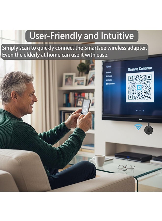 HAVEN HD Wireless Display Dongle Adapter, 4K 1080P Screen Mirroring Receiver WiFi Display Adapter for iOS Android Mac to TV Projector Monitor Presentation Support Miracast AirPlay DLNA Streaming - Image 3
